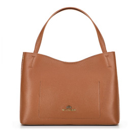 Damski kuferek z wyjmowaną saszetką brązowy