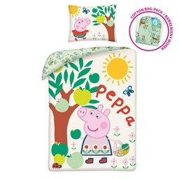 Halantex Pościel bawełniana 140x200 Świnka Peppa pistacjowa PE-3241BL
