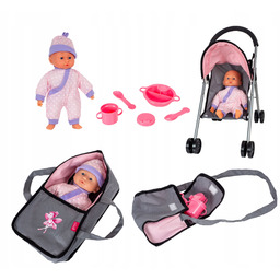 Wózek dla lalki spacerówka Bambolina Wózek z lalką