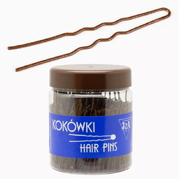Kokówki szpilki karbowane fryzjerskie 6.5 cm brązowe MATOWE