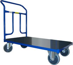 Wózek platformowy magazynowy, poręcz przykręcana, 300 kg