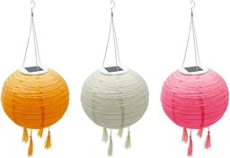 LUMI JARDIN Chiński lampion solarny 3 kolory różowy,