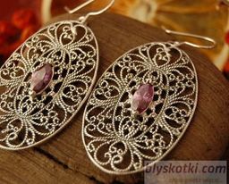 ATHRA - srebrne kolczyki z ametystem