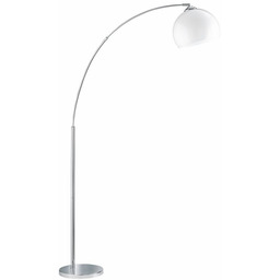 Lampa podłogowa łukowa srebrna z białym kloszem BRASILIA