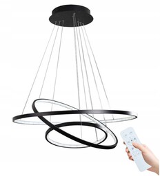 Lampa Wisząca 3 Ringi Sufitowa żyrandol 100W Pilot