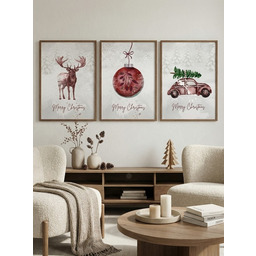 Pakamera Zestaw 3 plakatów Burgundy decorations