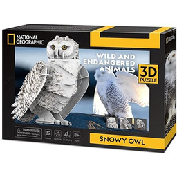 CubicFun 661079 National Geographic puzzle 3D, sowa śnieżna,