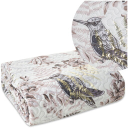 Narzuta 200 x 220 Pikowana Poly Biały+Beż