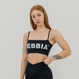 NEBBIA Biustonosz sportowy Bandeau Back Check Black