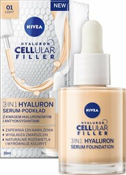 Nivea Hyaluron Cellular Filler 3w1, Serum-Podkład, Kolor Jasny,