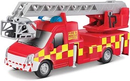 Bburago Strażak Ciężarówka z miniaturowymi schodami, Realistyczna replika,