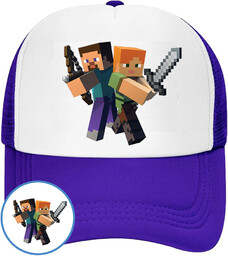 CZAPKA Z DASZKIEM MINECRAFT DLA DZIECI NA LATO