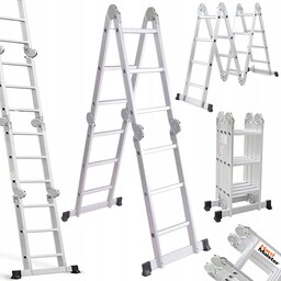 Drabina Aluminiowa Przegubowa Składana Wielofunkcyjna Rozkładana Mocna 4x3
