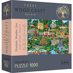 Trefl, Puzzle Wood Craft Francja  znane miejsca,