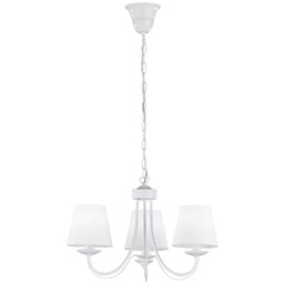 Lampa wisząca klasyczny żyrandol 3 płomienny biały CORTEZ