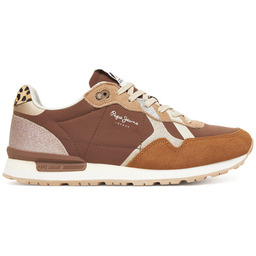 Sneakersy Pepe Jeans Brit Glitter W PLS400005 Brązowy