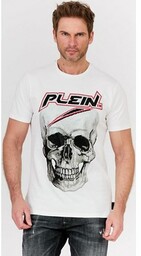 PHILIPP PLEIN Biały t-shirt męski Platinum cut round