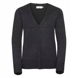 Kardigan damski rozpinany V-neck Węglowy Melanż r. 2XL