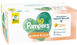Pampers Harmonie Protect&Care Chusteczki nawilżane, 9x44szt.