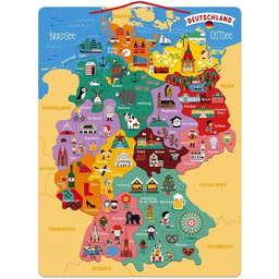 Janod J05477 mapa Niemiec, magnetyczna, puzzle dla dzieci,