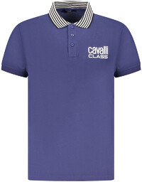 CAVALLI CLASS POLO KRÓTKI RĘKAW MĘSKI NIEBIESKI