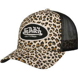 Czapka Trucker Leo Print by Von Dutch, beżowy,