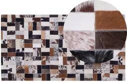 Beliani Dywan patchwork skórzany 80 x 150 cm