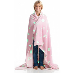 Kanguru Kocyk polarowy różowy 130x150 cm, mikrofibra Kawaii,