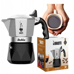 Kawiarka Bialetti New Brikka 2tz 100ml Srebrno-czarna Aluminiowa