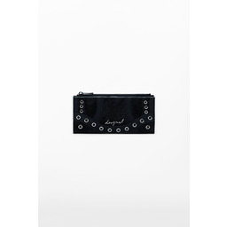 Średni portfel z ćwiekami i wzorem węża