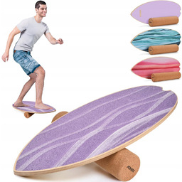 Powrx Balance Board Drewniana deska do balansowania fioletowa