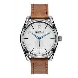 NIXON C39 LEATHER GUNMETAL CHESTNUT PREZENT