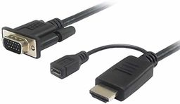 Kabel konwerterowy HDMI do VGA z zasilaniem USB