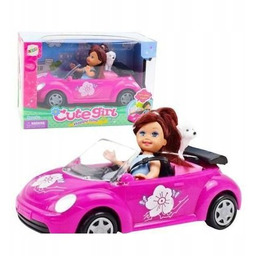 ZESTAW MINI LALECZKA+SAMOCHÓD KABRIOLET+PIESEK