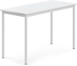 Biurko SONITUS, 1200x600x760 mm, biały laminat HPL, biały