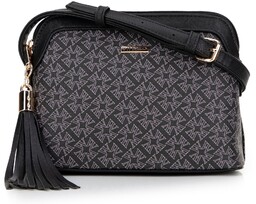 Damska crossbody z ekoskóry w monogram czarna
