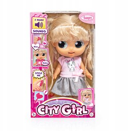 Lalka City Girl Bayer Design Wielkie Oczy dźwięk