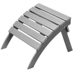 Składany puf Adirondack, tworzywo sztuczne HDPE, kolor szary,