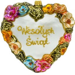 Pakamera Bombka choinkowa: Serce kwiatowe: białe