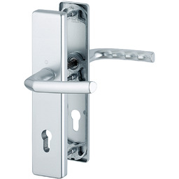 Klamka-klamka Birmingham długi szyld, kolor srebrny