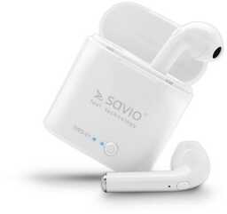 Savio TWS-01 Dokanałowe Bluetooth 5.0 Biały Słuchawki bezprzewodowe
