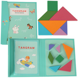 Tangram książeczka magnetyczna układanka montessori klocki gra logiczna