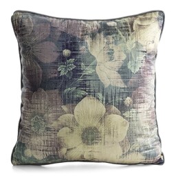 Eurofirany Poszewka dekoracyjna 45x45 Velvet 201 fioletowa kremowa