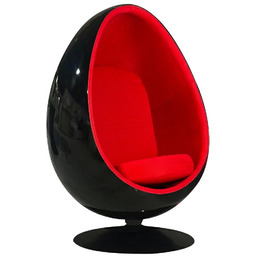 King Home Fotel wypoczynkowy OVALIA BLACK JH-069.BLACK.RED czarny