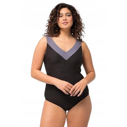 ULLA POPKEN CZARNY JEDNOCZĘŚCIOWY STRÓJ KĄPIELOWY PLUS SIZE