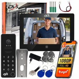 Wideodomofon WiFi czarny 1080p 7 cali Tuya IP65