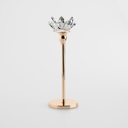 Świecznik Cristal shine long z motywem kwiatowym