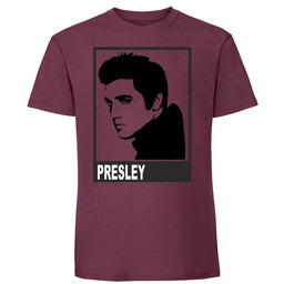 Męska koszulka z nadrukiem - ELVIS PRESLEY Burgundowy