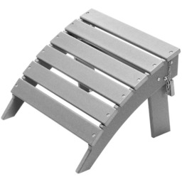 Puf składany Adirondack, tworzywo sztuczne HDPE, szary,