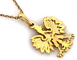 Złota zawieszka 585 symbol prezent grawer